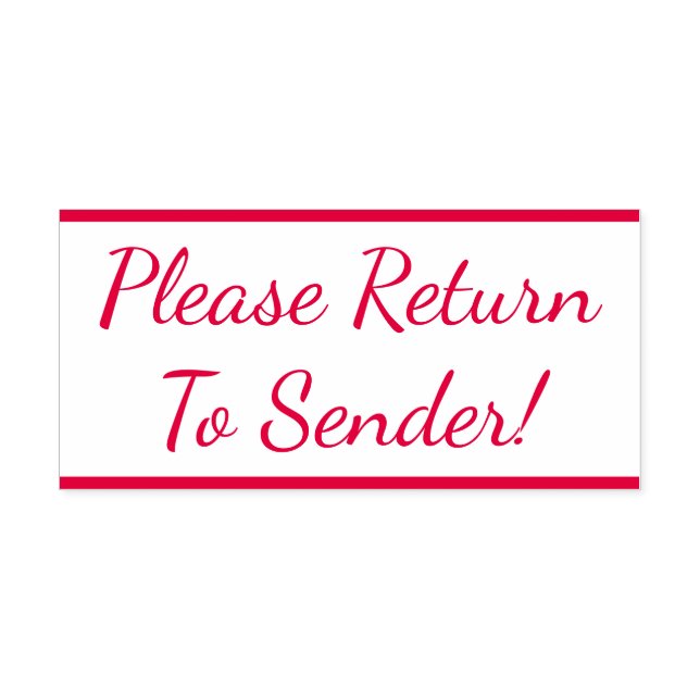 "Bitte zurück zum Absender!" Briefmarke Permastempel (Design)