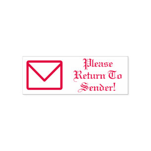 "Bitte zurück zum Absender!" Briefmarke Permastempel