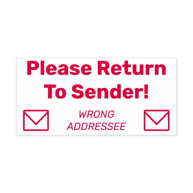 "Bitte zurück zum Absender!" - "FALSCHE ADDRESSEE" Permastempel (Design)