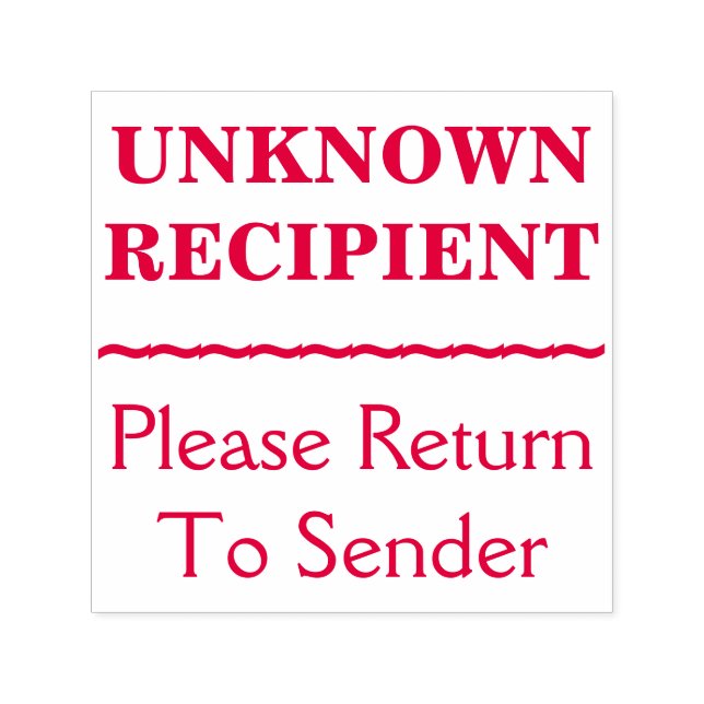 "Bitte zurück zum Absender", "UNBEKANNTER EMPFÄNGE Permastempel (Design)