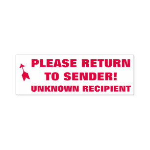 "BITTE ZURÜCK ZUM SENDER!", "UNBEKANNTER EMPFÄNGER PERMASTEMPEL