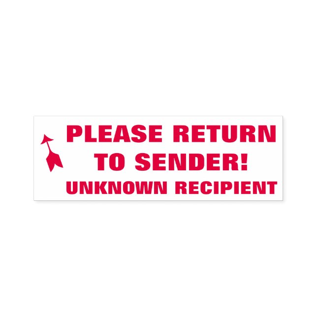 "BITTE ZURÜCK ZUM SENDER!", "UNBEKANNTER EMPFÄNGER PERMASTEMPEL (Design)