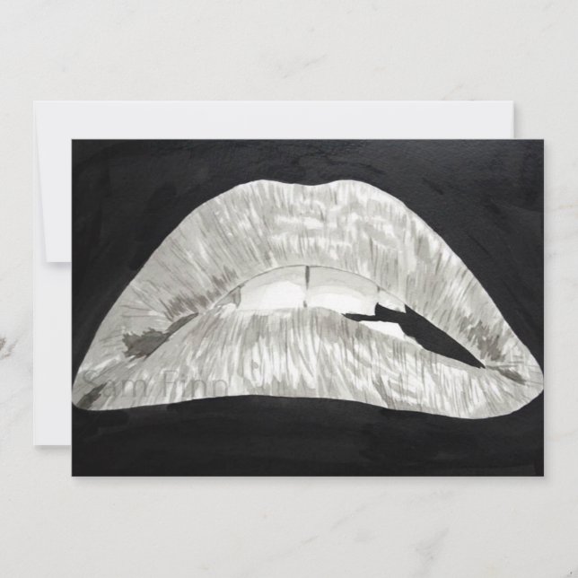 Bitten Lippen Einladung (Vorderseite)