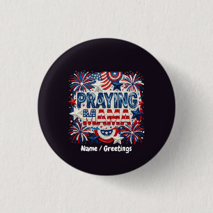 Bittende Mutter Patriotischer Kunstdruck  Rot, Wei Button