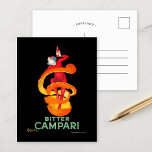 Bitter Campari | Leonetto Cappiello Postkarte<br><div class="desc">Bitter Campari (1921) | Leonetto Cappiello präsentiert in seinem Werbeplakat für Bitter Campari aus dem Jahr 1921 ein spielerisches und unvergessliches Design mit einem lebendigen, in einer Spirale orangefarbenen Schale umhüllten Strudel mit einer Flasche Campari. Set auf schwarzem Hintergrund, die dynamische Pose des Pullovers und die fett orangefarbenen Farbtöne bilden...</div>