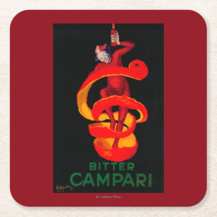 Bitter Campari Vintage Poster Europa Rechteckiger Pappuntersetzer