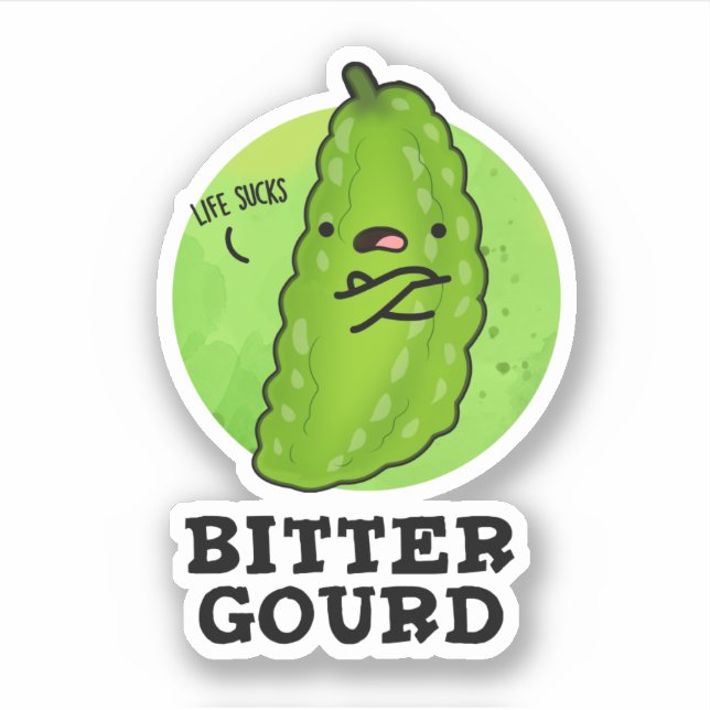 Bitter Gourd Funny Veggie Pun Aufkleber (Vorderseite)