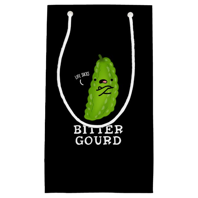 Bitter Gourd Funny Veggie Pun Dark BG Kleine Geschenktüte (Vorderseite)