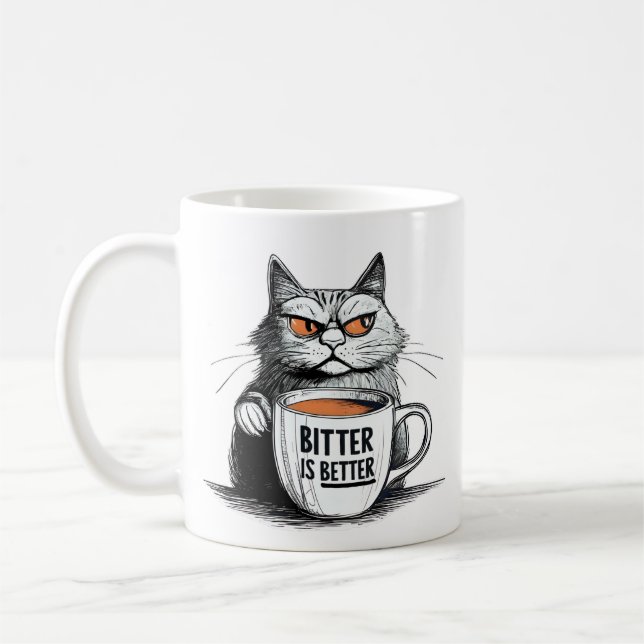 Bitter ist besser - kühne Kaffee-Zitat-Design Kaffeetasse (Links)