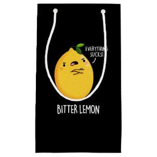 Bitter Lemon Funny Fruit Pun Dark BG Kleine Geschenktüte