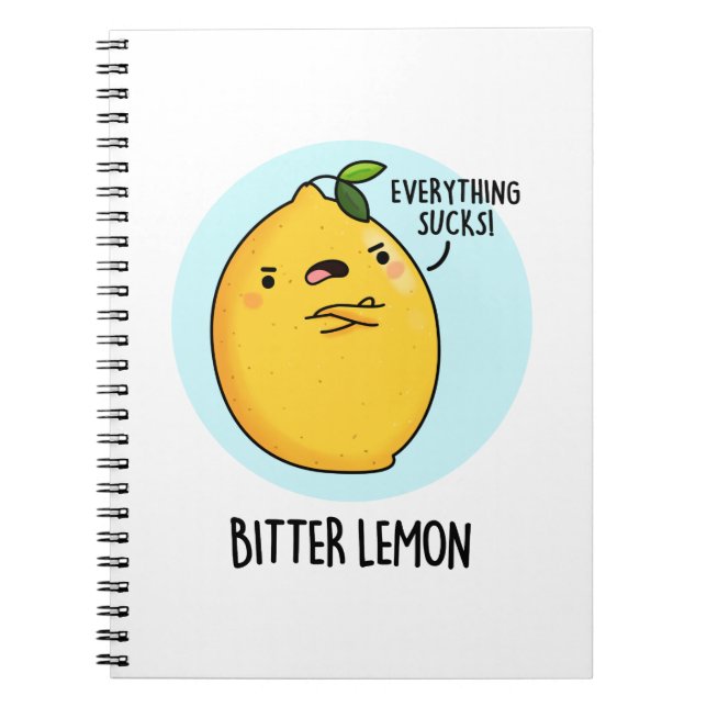 Bitter Lemon Funny Fruit Pun Notizblock (Vorderseite)