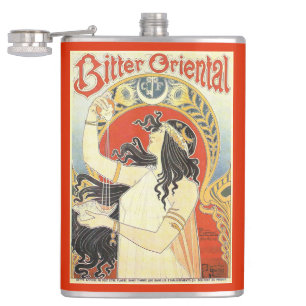 "Bitter Oriental" Vintage-Werbung individuell mono Flachmann