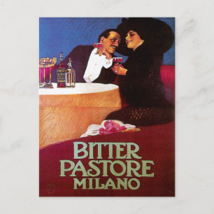 Bitter Pastore Milano Vintage-Weintrink-Anzeige Ku Postkarte