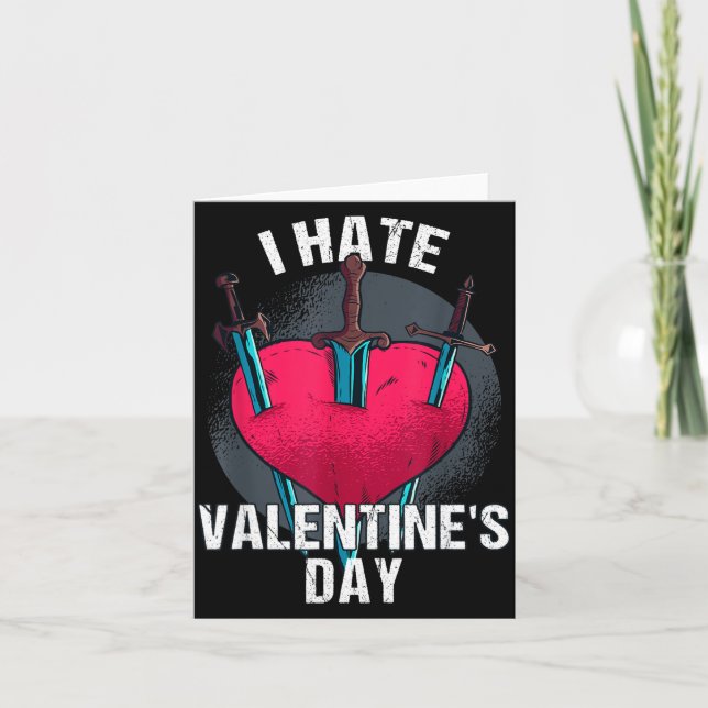 Bitterer Anti-Herztag-Hasser Ich hasse Valentinsta Karte (Vorderseite)