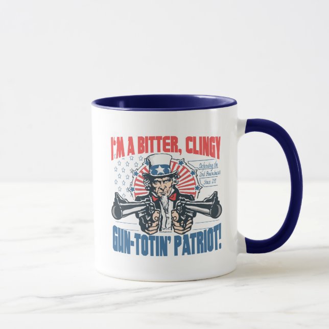 Bitterer, Clingy Gewehr-Toting Patriot-Uncle Sam Tasse (Rechts)