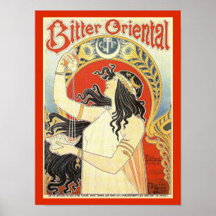 "Bitteres orientalisches" Vintages Anzeigenplakat Poster