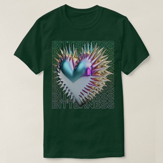 Bitterness Spikey 3D Herz Dark Y2K T-Shirt (Design vorne)