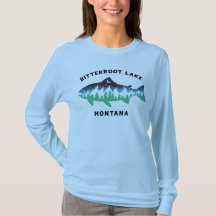 Bitterroot Lake Montana Ladys Langarm-Shirt