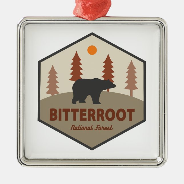 Bitterroot National Forest Bear Ornament Aus Metall (Vorne)
