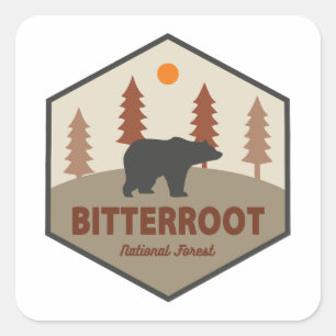 Bitterroot National Forest Bear Quadratischer Aufkleber