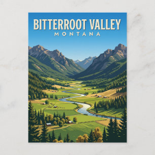 Bitterroot Valley Montana Postkarte