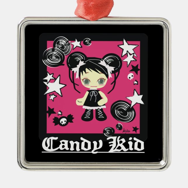 Bittersüße Lili goth Verzierung Silbernes Ornament (Vorne)