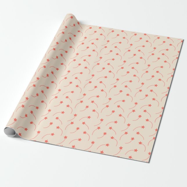 Bittersüße Orange Shooting Stars Geschenkpapier (Ungerollt)
