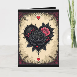 Bittersweet Gothic Valloween Roses Karte