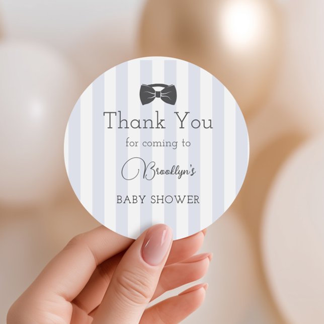 Bitty Bow Oh Boy Baby Dusche Danke Runder Aufkleber (Von Creator hochgeladen)
