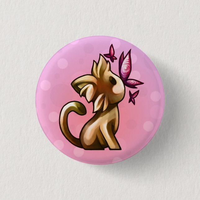 BittyKittyFlutterby Button (Vorderseite)