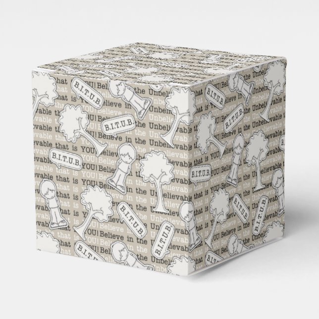 BITUB-Muster (Glauben an das Unglaubliche) Geschenkschachtel (Vorderseite)