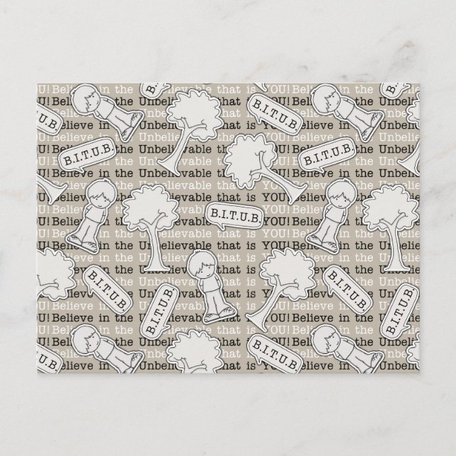 BITUB-Muster (Glauben an das Unglaubliche) Postkarte (Vorderseite)
