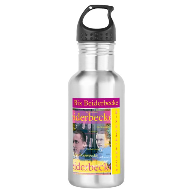 Bix Beiderbecke Edelstahlflasche (Vorderseite)