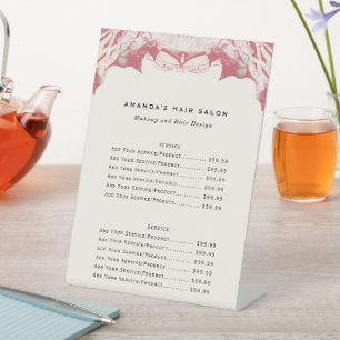Biz Service Menü "Red and Black Watercolor" Sockelschild