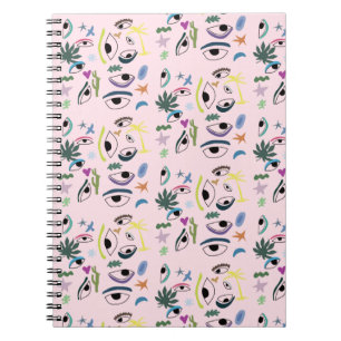 Bizarre Augen Sterne Kunstmuster Notizblock