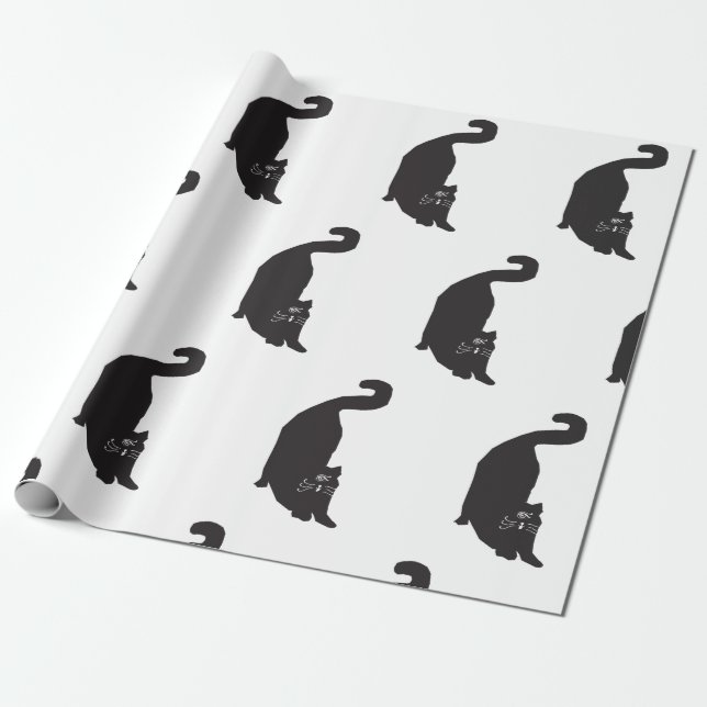 Bizarre Black Cat Geschenkpapier (Ungerollt)