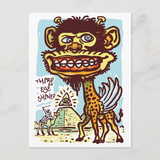 Bizarre Giraffe in Ägypten Postkarte (Vorderseite)