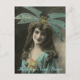 Bizarre Hat New Year wünscht Feiertagspostkarte