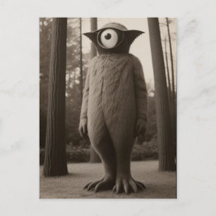 Bizarre One Mit Augen Forest Monster Halloween Postkarte
