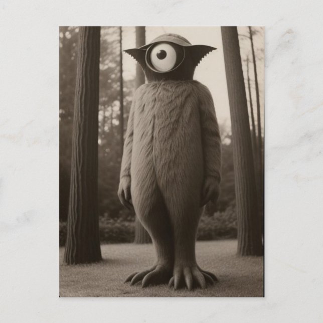 Bizarre One Mit Augen Forest Monster Halloween Postkarte (Vorderseite)