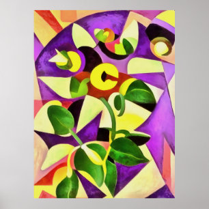 Bizarre Passiflora Blume Geometrische Kunst, Abstr Poster