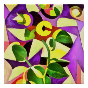 Bizarre Passiflora Blume Geometrische Kunst, Abstr Poster