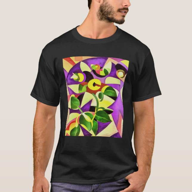 Bizarre Passiflora Flower Geometric Abstract T-Shirt (Vorderseite)