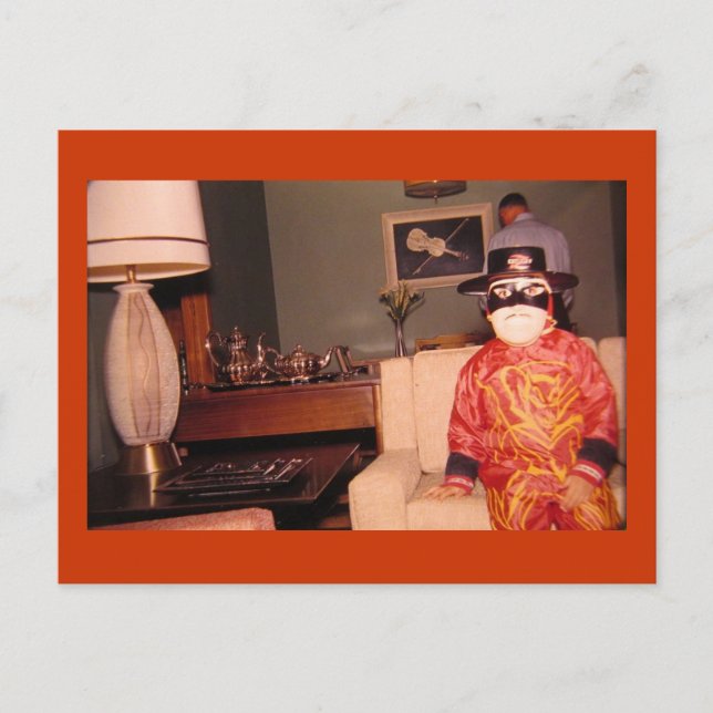 Bizarre-seltsames Halloween-Kostüm, Vintag Postkarte (Vorderseite)