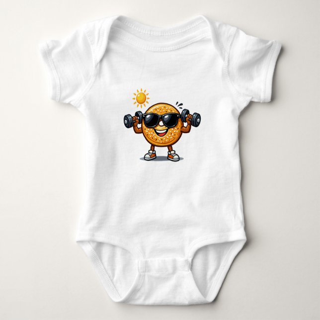 Bizeps-Bagel Baby Strampler (Vorderseite)