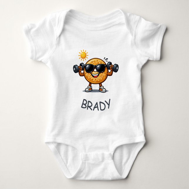 Bizeps-Bagel Baby Strampler (Vorderseite)