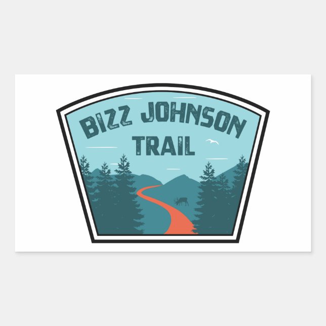 Bizz Johnson Trail Rechteckiger Aufkleber (Vorderseite)