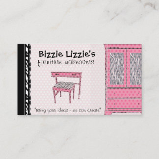 Bizzie Lizzie Zebra und Dots Business Card Visitenkarte