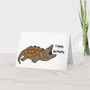 BJ - Funny Snapping Turtle Birthday Card Karte