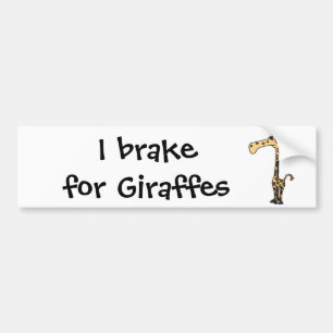 BJ, lustige traurige Giraffe Autoaufkleber